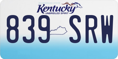 KY license plate 839SRW