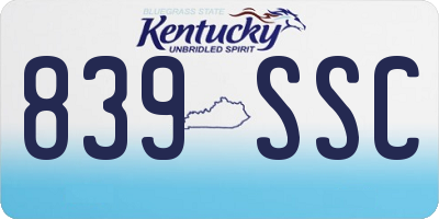KY license plate 839SSC