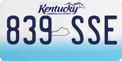KY license plate 839SSE