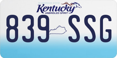 KY license plate 839SSG