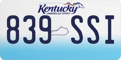 KY license plate 839SSI