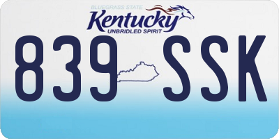 KY license plate 839SSK