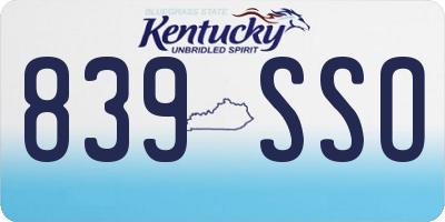 KY license plate 839SSO