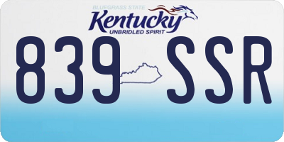 KY license plate 839SSR