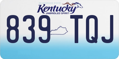 KY license plate 839TQJ