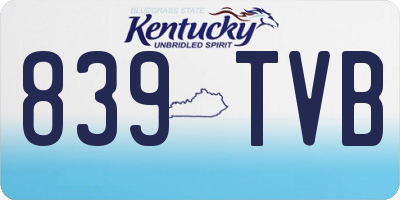 KY license plate 839TVB