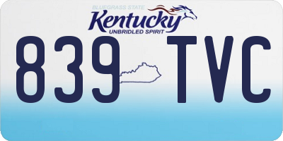 KY license plate 839TVC
