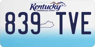 KY license plate 839TVE