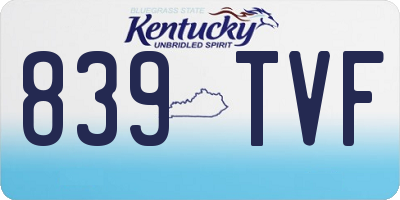KY license plate 839TVF