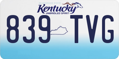 KY license plate 839TVG