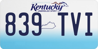 KY license plate 839TVI