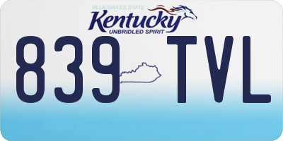 KY license plate 839TVL
