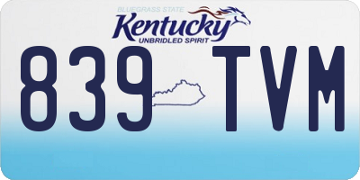 KY license plate 839TVM