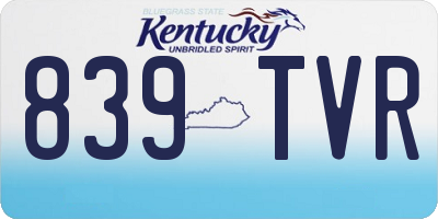 KY license plate 839TVR
