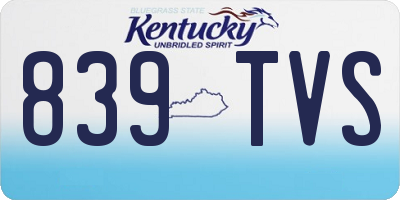 KY license plate 839TVS