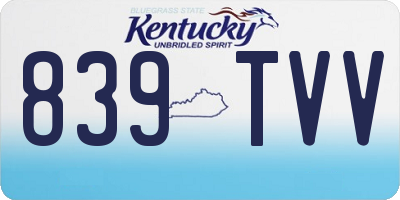 KY license plate 839TVV