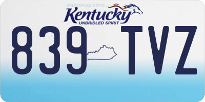 KY license plate 839TVZ