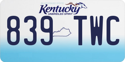 KY license plate 839TWC