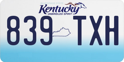 KY license plate 839TXH