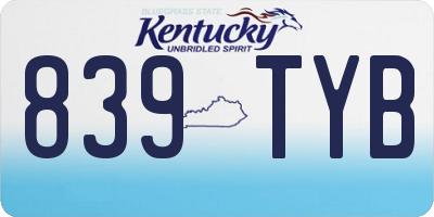 KY license plate 839TYB