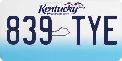KY license plate 839TYE