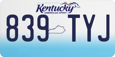 KY license plate 839TYJ