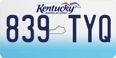 KY license plate 839TYQ