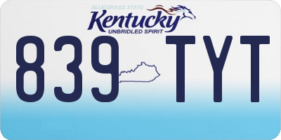 KY license plate 839TYT
