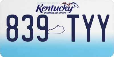 KY license plate 839TYY