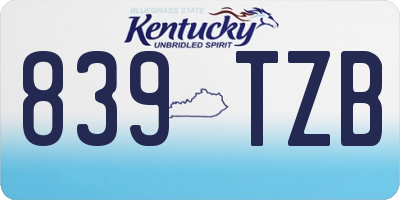 KY license plate 839TZB
