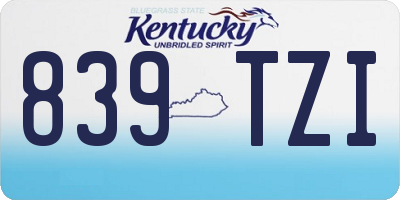 KY license plate 839TZI