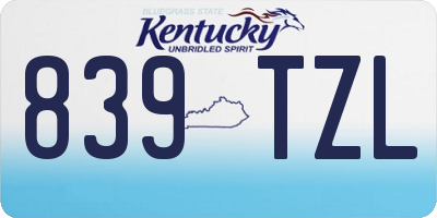 KY license plate 839TZL