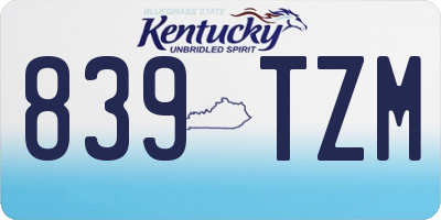 KY license plate 839TZM