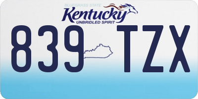 KY license plate 839TZX