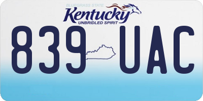 KY license plate 839UAC