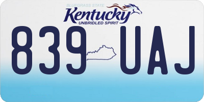 KY license plate 839UAJ