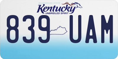 KY license plate 839UAM