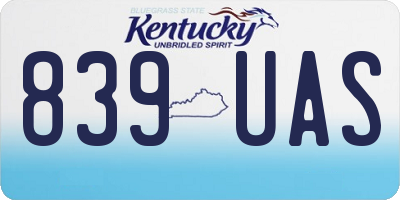 KY license plate 839UAS
