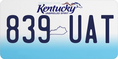 KY license plate 839UAT