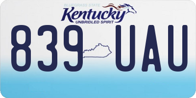 KY license plate 839UAU