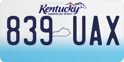 KY license plate 839UAX