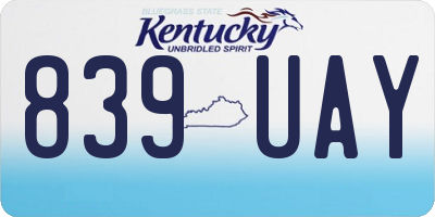 KY license plate 839UAY