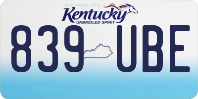 KY license plate 839UBE