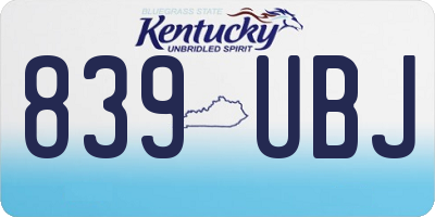 KY license plate 839UBJ