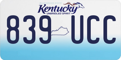 KY license plate 839UCC