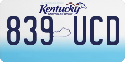 KY license plate 839UCD