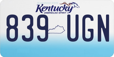 KY license plate 839UGN