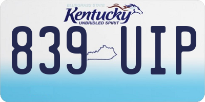 KY license plate 839UIP