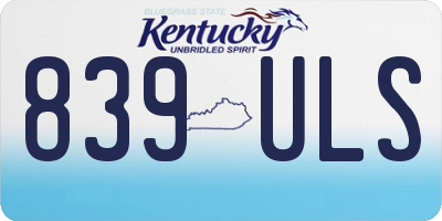 KY license plate 839ULS