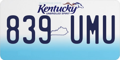 KY license plate 839UMU